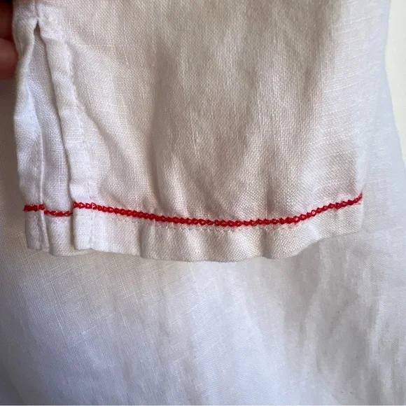 Tommy Bahama Linen Embroidered Tunic Top XS Boho Floral White - Picture 6 of 15